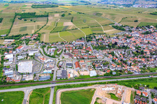 Sant' Ambrogio-Ring commercial area with EDEKA Kissel SBK Oppenheim in Oppenheim in the state Rhineland-Palatinate, Germany