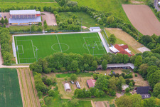 Aerial view of Sports field of TuS Dexheim 1848 eV in Dexheim in the state Rhineland-Palatinate, Germany