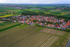 Aerial view of Village view from the east in Friesenheim in the state Rhineland-Palatinate, Germany