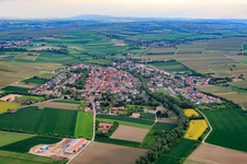 View of the town from the northeast in Bechtolsheim in the state Rhineland-Palatinate, Germany