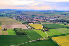View of the town from the east in Bechtolsheim in the state Rhineland-Palatinate, Germany