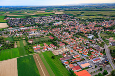 Aerial view of View from the north in Westhofen in the state Rhineland-Palatinate, Germany
