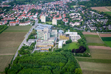 Aerial view of Hospital in the district Herrnsheim in Worms in the state Rhineland-Palatinate, Germany