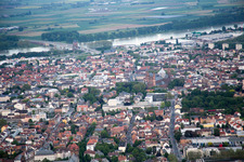 Aerial view of Cathedral in Worms in the state Rhineland-Palatinate, Germany
