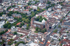 Cathedral in Worms in the state Rhineland-Palatinate, Germany from above