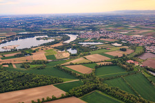 Aerial photograpy of View from the north in the district Bobenheim in Bobenheim-Roxheim in the state Rhineland-Palatinate, Germany