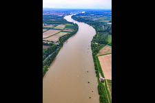 Aerial view of NATO ramp Lampertheim on the Rhine in Lampertheim in the state Hesse, Germany