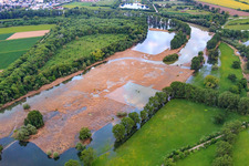 Aerial view of Rallengraben Lampertheimer Altrhein in Lampertheim in the state Hesse, Germany