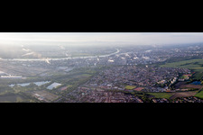 Technical facilities in the industrial area of chemical company BASF at the river Rhine in the district Edigheim in Ludwigshafen am Rhein in the state Rhineland-Palatinate