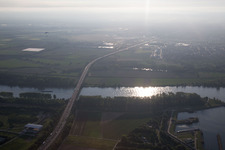 A6 motorway bridge over the Rhine in the district Sandhofen in Mannheim in the state Baden-Wuerttemberg, Germany