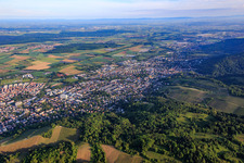 Aerial view of City panorama from the east in Bensheim in the state Hesse, Germany