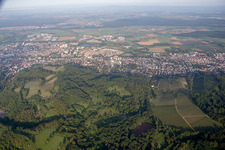 Aerial view of From the east in the district Auerbach in Bensheim in the state Hesse, Germany