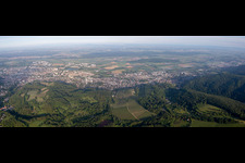 From the east in the district Auerbach in Bensheim in the state Hesse, Germany out of the air