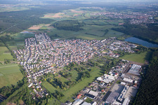 Aerial view of District Zellhausen in Mainhausen in the state Hesse, Germany