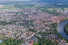 Town on the banks of the river of the Main river in Seligenstadt in the state Hesse, Germany