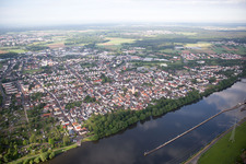 Aerial view of Großkrotzenburg in the state Hesse, Germany