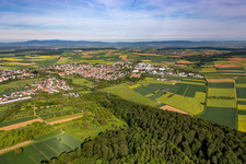 Aerial view of District Heldenbergen in Nidderau in the state Hesse, Germany