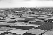 Aerial photograpy of Skyline of Frankfurt am Main from northeast of Schöneck in the district Nordend-West in Frankfurt am Main in the state Hesse, Germany