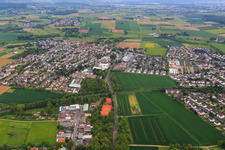 View of the town from the west in the district Niederissigheim in Bruchköbel in the state Hesse, Germany