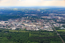 Moselstraße industrial area from the north in Hanau in the state Hesse, Germany