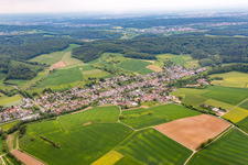 Aerial photograpy of District Nieder-Modau in Ober-Ramstadt in the state Hesse, Germany