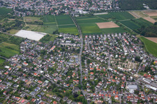 Drone image of District Jugenheim an der Bergstrasse in Seeheim-Jugenheim in the state Hesse, Germany