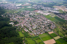 District Jugenheim an der Bergstrasse in Seeheim-Jugenheim in the state Hesse, Germany from the drone perspective