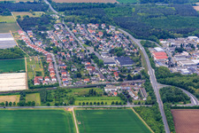 View of the town from the east in the district Sandwiese in Alsbach-Hähnlein in the state Hesse, Germany