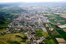 Aerial view of District Auerbach in Bensheim in the state Hesse, Germany