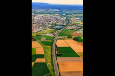 Route of the A5 to the south in Bensheim in the state Hesse, Germany