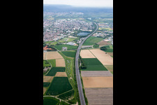 Route of the highway A5 in the district Auerbach in Bensheim in the state Hesse