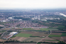 Aerial photograpy of District Sandhofen in Mannheim in the state Baden-Wuerttemberg, Germany