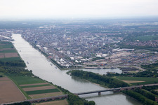 Oblique view of District BASF in Ludwigshafen am Rhein in the state Rhineland-Palatinate, Germany
