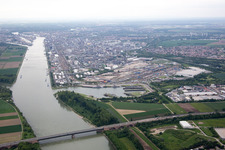 District BASF in Ludwigshafen am Rhein in the state Rhineland-Palatinate, Germany from above