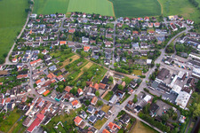 Aerial photograpy of District Rodau in Zwingenberg in the state Hesse, Germany
