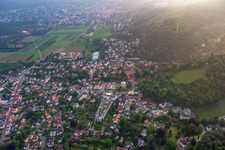 District Jugenheim an der Bergstrasse in Seeheim-Jugenheim in the state Hesse, Germany from a drone