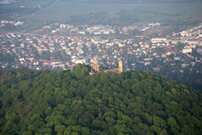 Aerial view of Castle Auerbach in the district Auerbach in Bensheim in the state Hesse, Germany