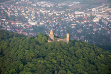 Aerial photograpy of Castle Auerbach in the district Auerbach in Bensheim in the state Hesse, Germany
