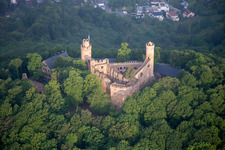 Castle Auerbach in the district Auerbach in Bensheim in the state Hesse, Germany seen from above