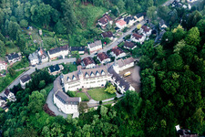 Oblique view of Building complex in the park of the castle Schoenberg in the district Schoenberg in Bensheim in the state Hesse, Germany