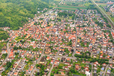Beethovenstraße and Goethe School in Hemsbach in the state Baden-Wuerttemberg, Germany