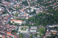 Drone image of District Durlach in Karlsruhe in the state Baden-Wuerttemberg, Germany