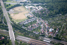 Construction site of the DM-Dialogicum in the district Durlach in Karlsruhe in the state Baden-Wuerttemberg, Germany