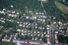 Aerial view of Turmbergstr in the district Durlach in Karlsruhe in the state Baden-Wuerttemberg, Germany