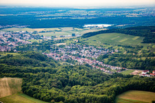 Aerial view of From the southeast in Weingarten in the state Baden-Wuerttemberg, Germany