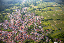 Aerial view of District Obergrombach in Bruchsal in the state Baden-Wuerttemberg, Germany