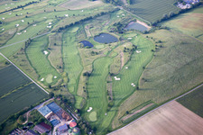 Aerial view of Grounds of the Golf course at Golfclub Bruchsal e.V. in Bruchsal in the state Baden-Wurttemberg, Germany