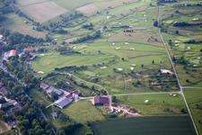 Aerial photograpy of Grounds of the Golf course at Golfclub Bruchsal e.V. in Bruchsal in the state Baden-Wurttemberg, Germany