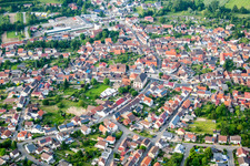 Town View of the streets and houses of the residential areas in Kraichtal in the state Baden-Wurttemberg, Germany