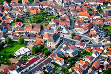 Evangelic Church building in Unteroewisheim Old Town- center of downtown in Kraichtal in the state Baden-Wurttemberg, Germany